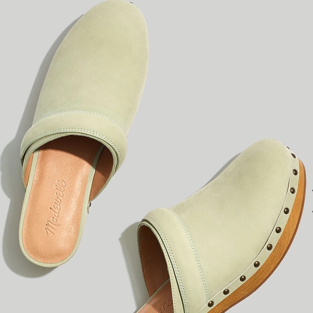 NWT! NEW IN BOX! MADEWELL CECILY CLOG NUBUCK LIGHT GREEN Forgotten Landscape 8 - Picture 5 of 14